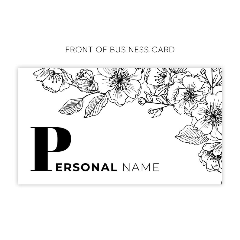 Custom Business Card,  Luxurious Floral Business Card Template, DIY Business Cards, Editable Business Card 2.5x3 inch , Small Business Cards