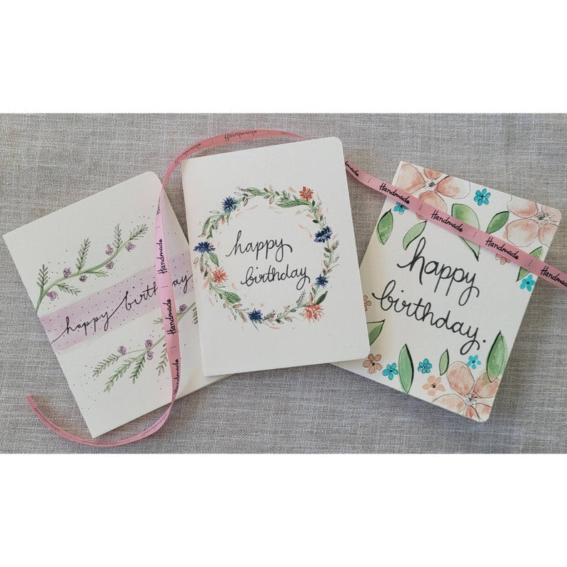 Greeting Cards Handmade Watercolour pack/individual with Envelopes